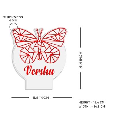 Personalized Name Led Lamp with Automatic Color Changing Light  Birthday Gift Lamp Decoration  Anniversary Gift for Wife Husband & Loveable Person (Butterfly Name Lamp)